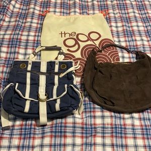 Gap large brown and blue purses with duster bag
